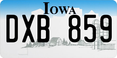 IA license plate DXB859