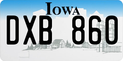 IA license plate DXB860