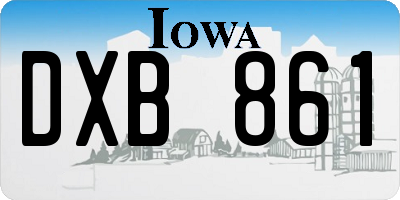 IA license plate DXB861