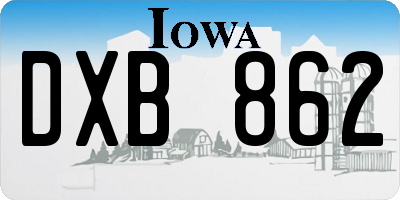 IA license plate DXB862