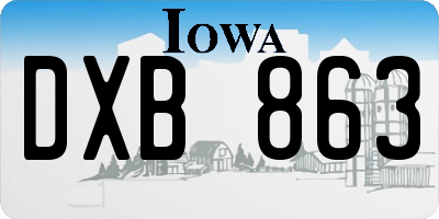 IA license plate DXB863