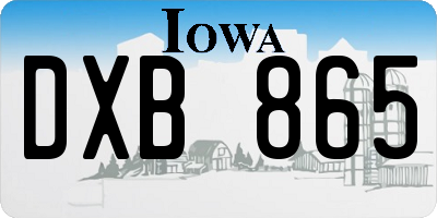 IA license plate DXB865