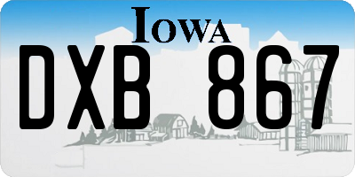 IA license plate DXB867
