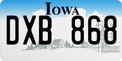IA license plate DXB868