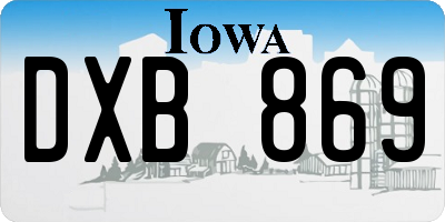 IA license plate DXB869