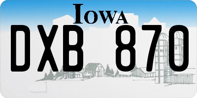 IA license plate DXB870