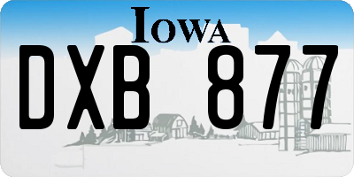 IA license plate DXB877