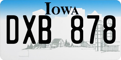 IA license plate DXB878