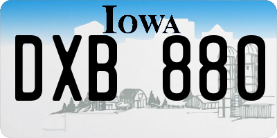 IA license plate DXB880