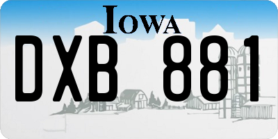 IA license plate DXB881