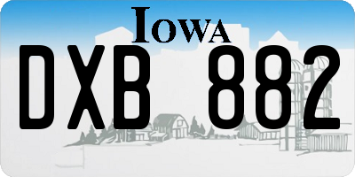 IA license plate DXB882