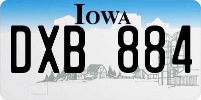 IA license plate DXB884