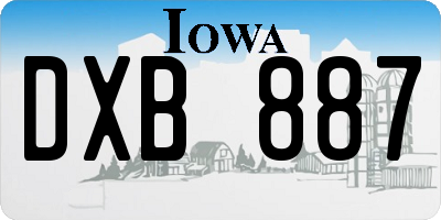 IA license plate DXB887