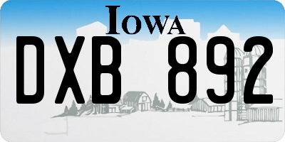 IA license plate DXB892