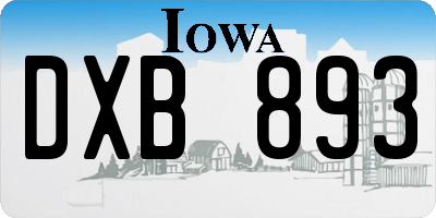 IA license plate DXB893