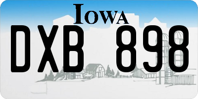 IA license plate DXB898