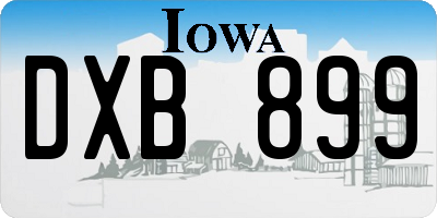 IA license plate DXB899