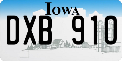 IA license plate DXB910