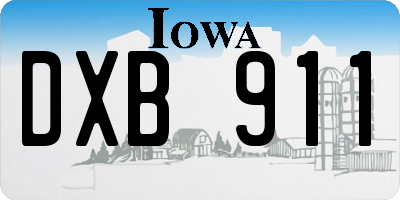 IA license plate DXB911