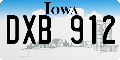 IA license plate DXB912