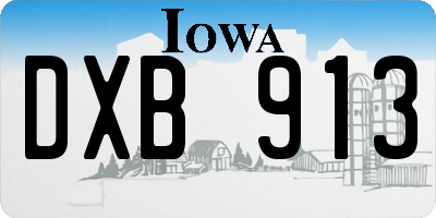 IA license plate DXB913