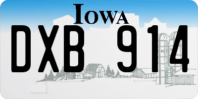 IA license plate DXB914