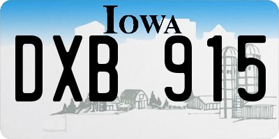 IA license plate DXB915