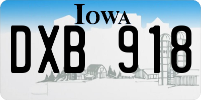 IA license plate DXB918