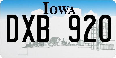 IA license plate DXB920