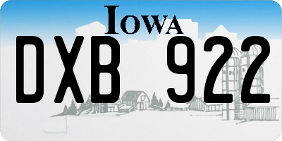 IA license plate DXB922