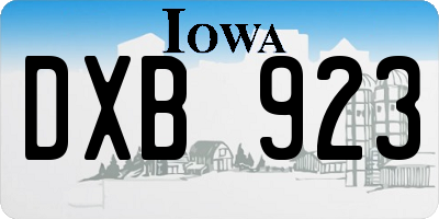 IA license plate DXB923