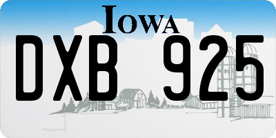 IA license plate DXB925