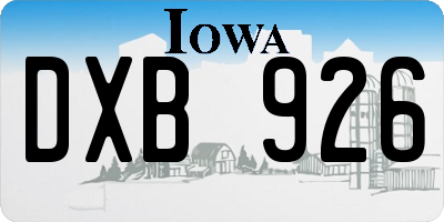 IA license plate DXB926