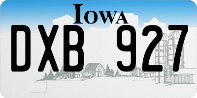 IA license plate DXB927