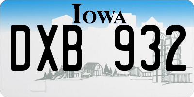 IA license plate DXB932