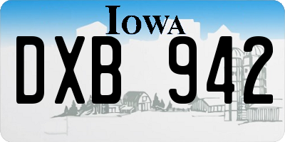 IA license plate DXB942