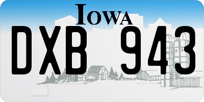 IA license plate DXB943