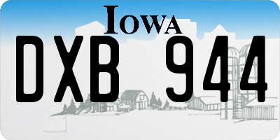 IA license plate DXB944