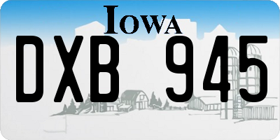 IA license plate DXB945