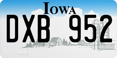 IA license plate DXB952