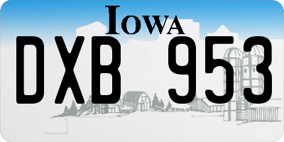 IA license plate DXB953