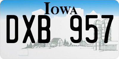 IA license plate DXB957