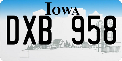 IA license plate DXB958