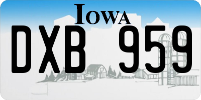 IA license plate DXB959