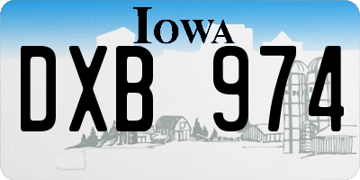 IA license plate DXB974