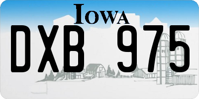 IA license plate DXB975