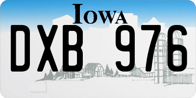 IA license plate DXB976