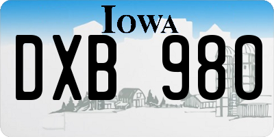 IA license plate DXB980