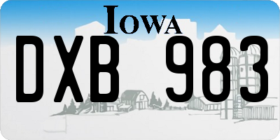 IA license plate DXB983