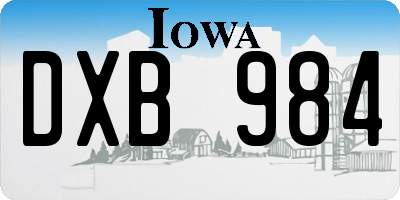 IA license plate DXB984